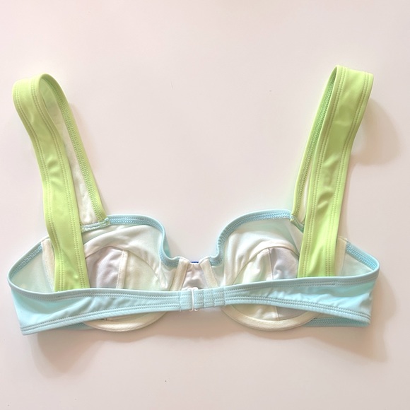 Anthropologie Solid & Striped Lilo Blue Green Color blocked Bikini top MEDIUM - Picture 8 of 11